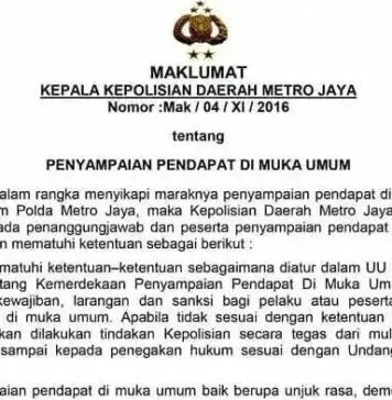 Kapolda Metro Kerahkan Helikopter Sebar Surat Maklumat Kapolda Metro Kerahkan Helikopter Sebar Surat Maklumat