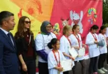 Kalangan Muda Kirgistan Meriahkan Asian Games Fun Run Kalangan Muda Kirgistan Meriahkan Asian Games Fun Run