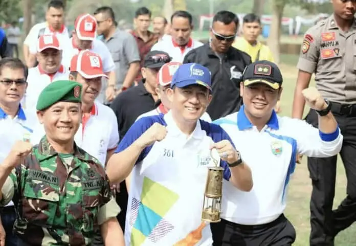 Tarian Sekapur Sirih Sambut Kirab Obor Asian Games di Jambi