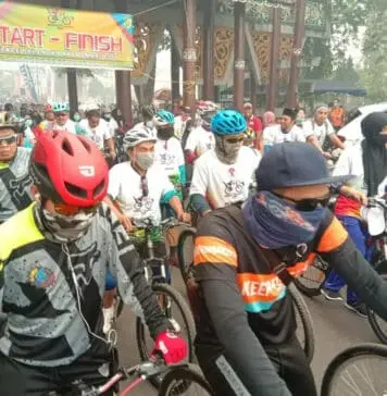 Kabut Asap Tak Halangi Kemeriahan Gowes Nusantara Kota Palangka Raya