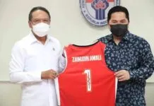 Zainudin Amali dan Erick Thohir Bahas Persiapan Tuan Rumah Piala Dunia Basket 2023