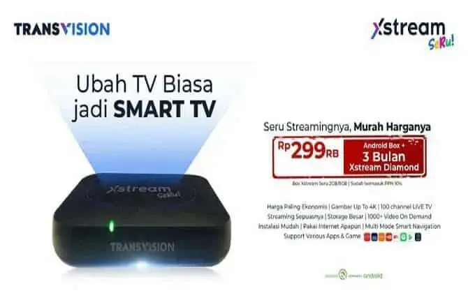 Transvision Xstream Seru, Ubah TV Biasa ke Smart TV Transvision Xstream Seru, Ubah TV Biasa ke Smart TV