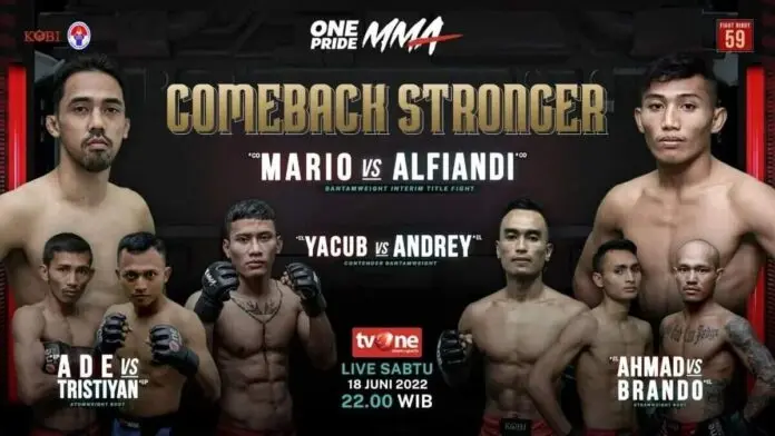 One Pride Fight Night 59 “Comeback Stronger” akan Dihelat di Tennis Indoor Senayan