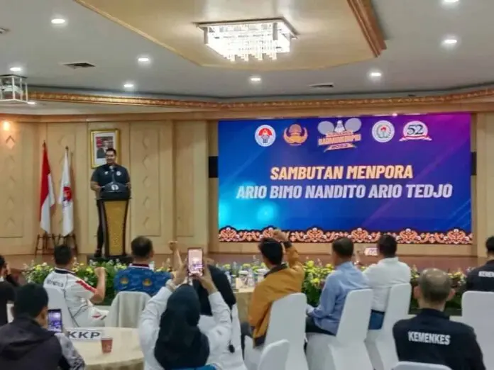 Menpora Buka Turnamen Badminkorpri 2023 Menpora Buka Turnamen Badminkorpri 2023