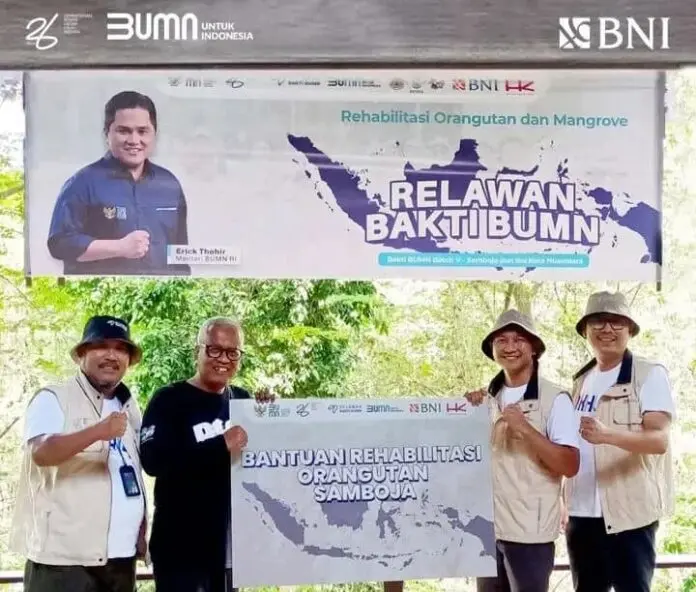 BNI Dukung Relawan Bakti BUMN ke Samboja dan IKN, Rehabilitasi Orangutan dan Mangrove