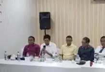 Keluarga Sultan Deli Bantah Nurhayati Turunan Sultan Kiri ke kanan Mardy Sijabat SH, kuasa hukum urusan pidana masyarakat kota Galuh, Sultan Serdang Tengku Acmad Tala'a, Sultan Deli, Tengku Mahmud Lamanjiji, Pangeran Bedagai, Pangeran Nara Kelana Tengku Achmad Syafii, dan Prof,DR OK Saidin, Kepala pertanahan sultan deli