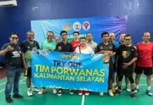Ujicoba Bulutangkis Porwanas 2024: Tim Bulutangkis Siwo Jaya Bermain Imbang Hadapi Siwo Kalsel