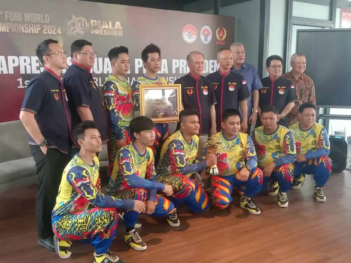 Raih Gelar Juara Dunia, PB FOBI Berikan Apresiasi  pada  Tim Barongsai Sumbar dan Banten