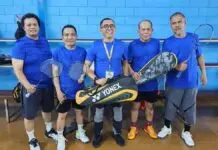 Tim Bulu tangkis Siwo PWI DKI Melaju ke Perempat Final Beregu Porwanas 2024