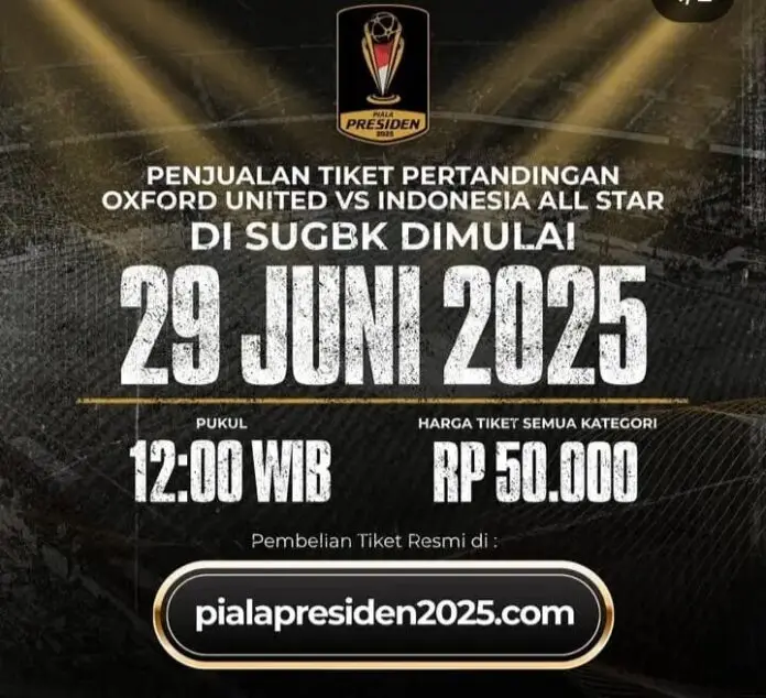 Penjualan Tiket Piala Presiden 2025 Mulai 29 Juni 2025