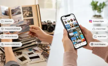 Perubahan cara masyarakat menyimpan dan menggunakan konten visual dari album foto fisik ke Instagram dan penyimpanan digital
