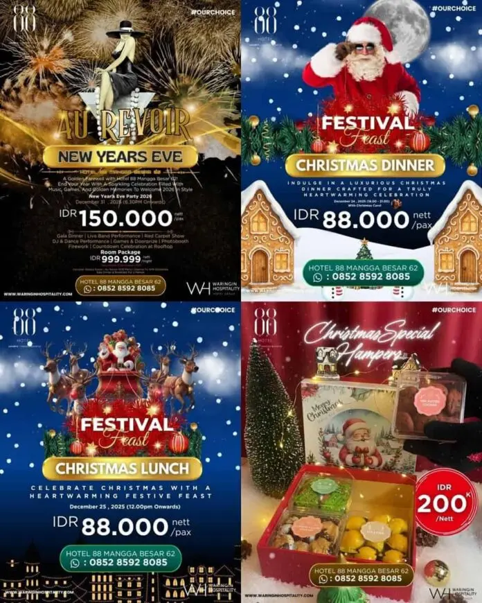 Hotel 88 Mangga Besar 62 Hadirkan Christmas Feast, Christmas Hamper, dan AU REVOIR  untuk Menutup Akhir Tahun 2025
