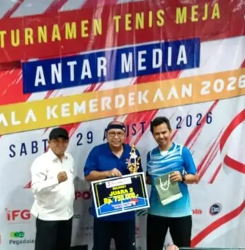 AMKI Jaya Apresiasi Turnamen Tenis Meja Antar Media