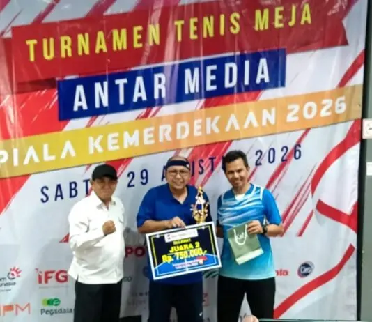 AMKI Jaya Apresiasi Turnamen Tenis Meja Antar Media
